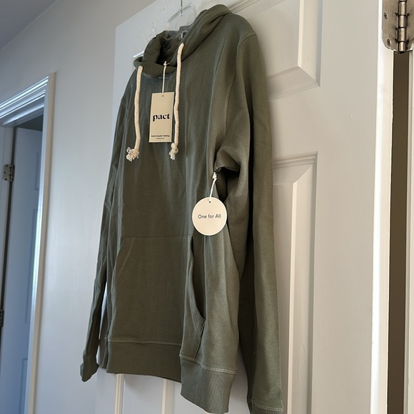 PACT 100% Organic Cotton Cotton Caper One For All Unisex Hoodie Sage (XS) BNWT - Picture 5 of 11